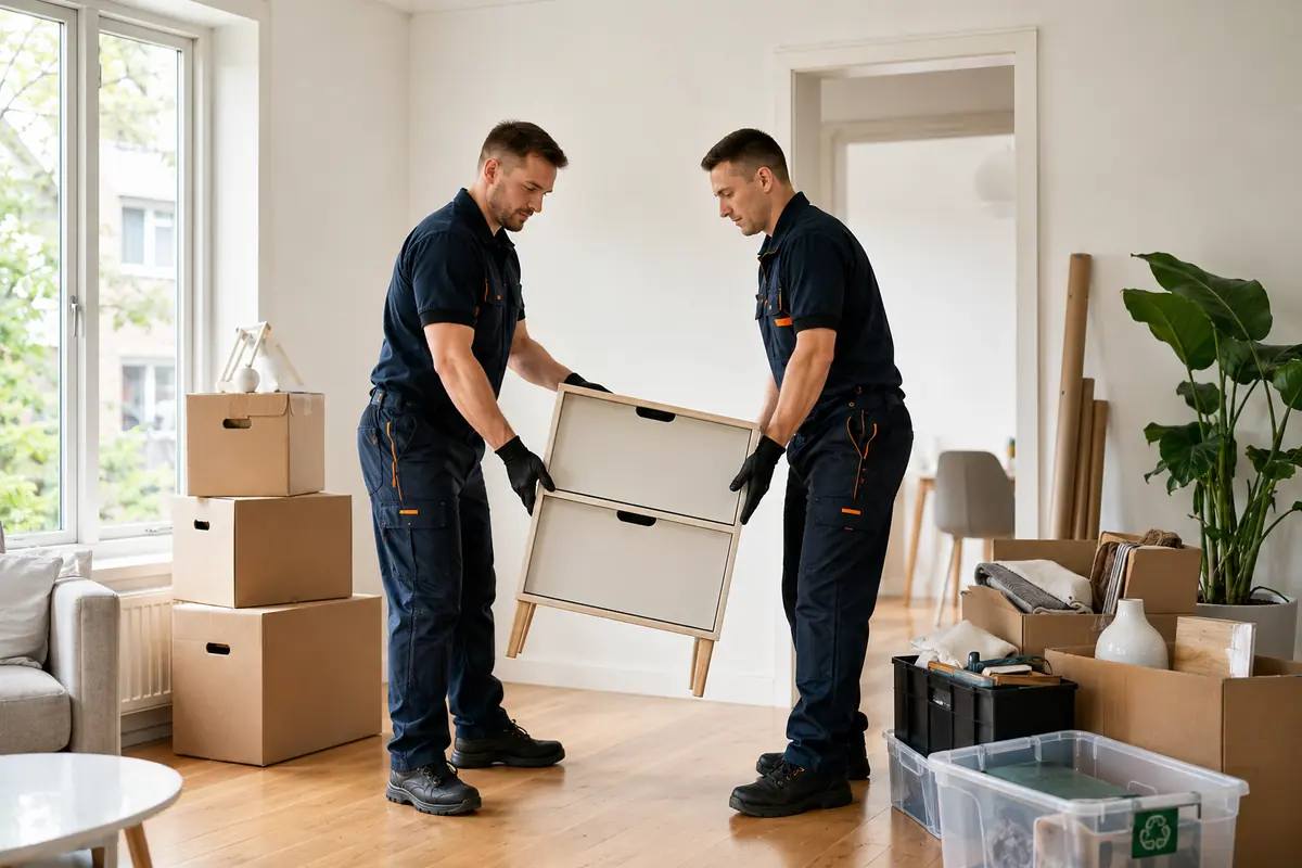 Fachgerechte Entrümpelung einer Wohnung mit sortiertem Hausrat